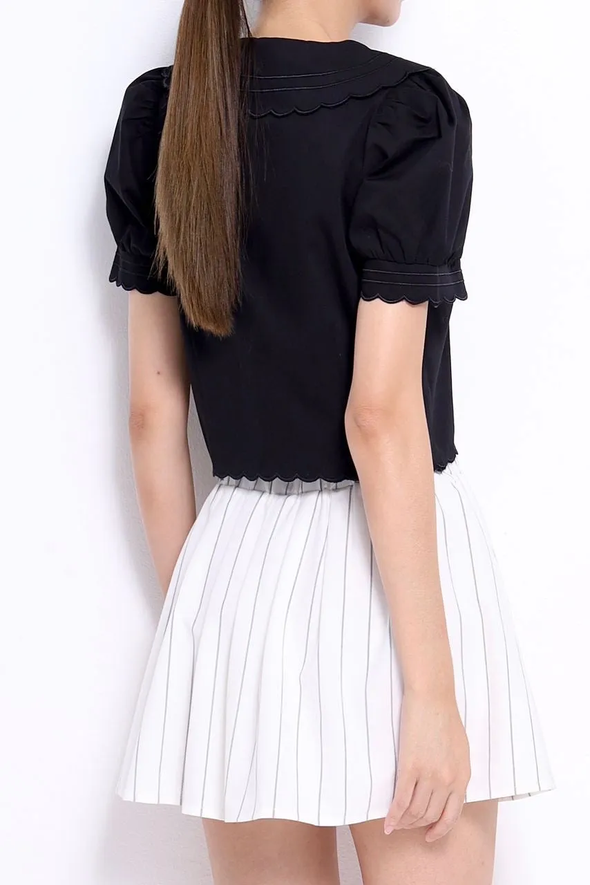 Polly Scallop Hem Blouse