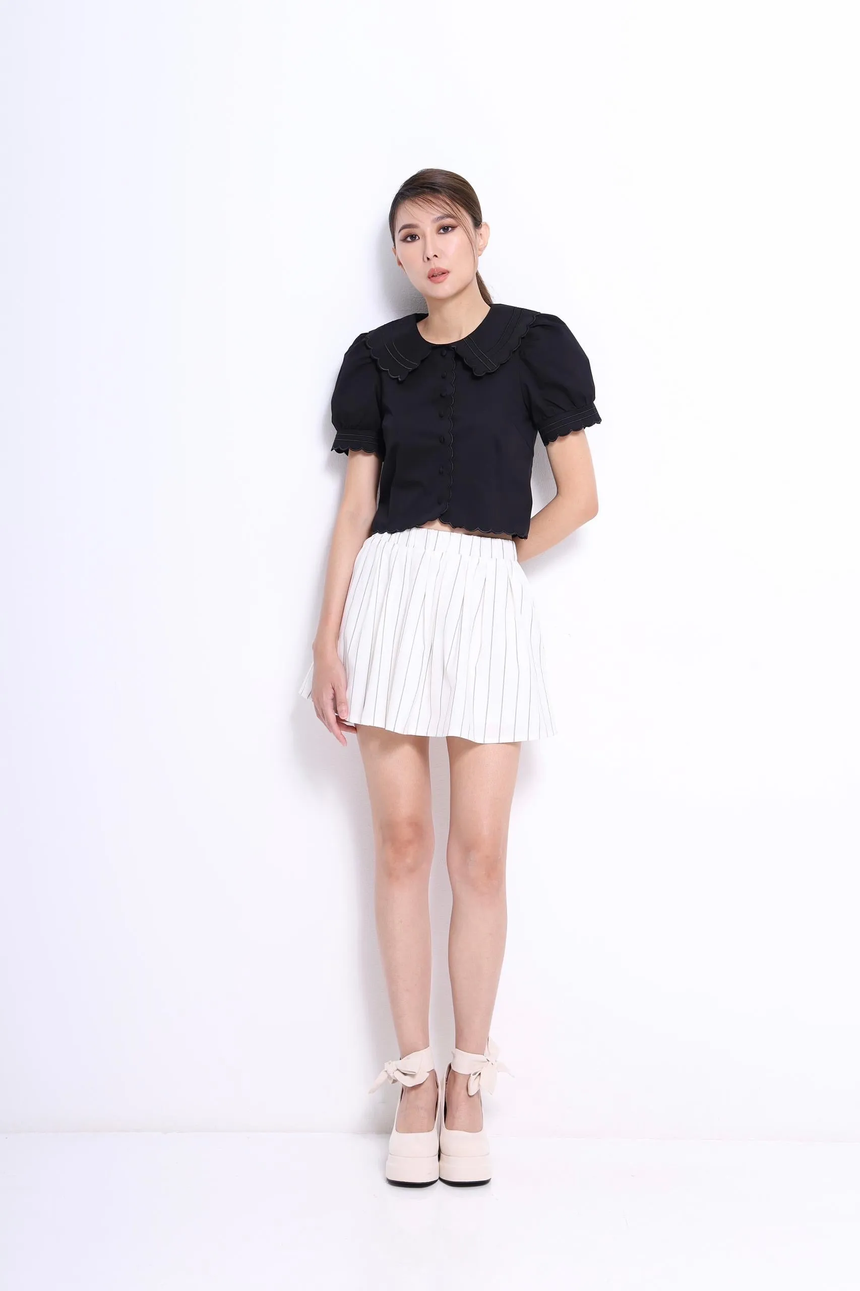 Polly Scallop Hem Blouse