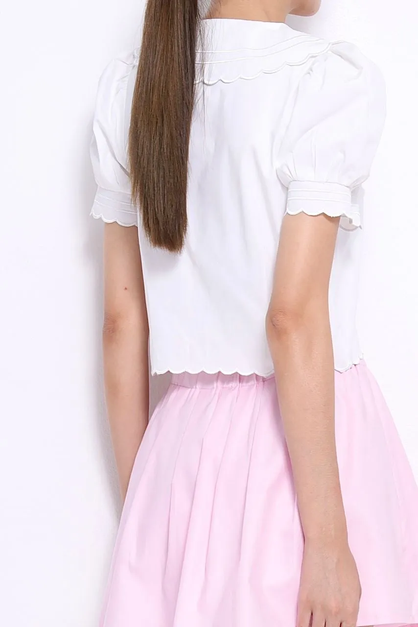 Polly Scallop Hem Blouse