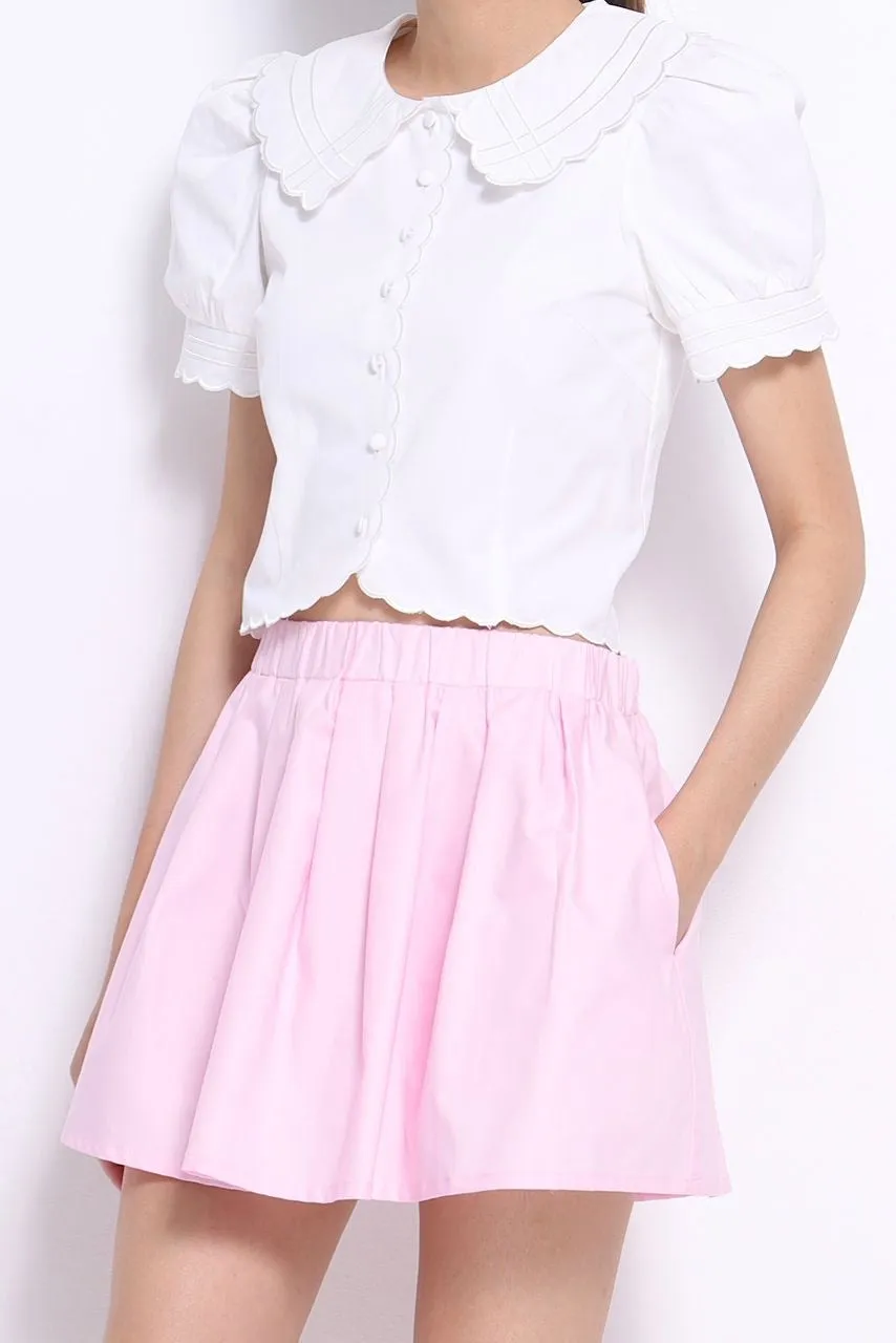 Polly Scallop Hem Blouse