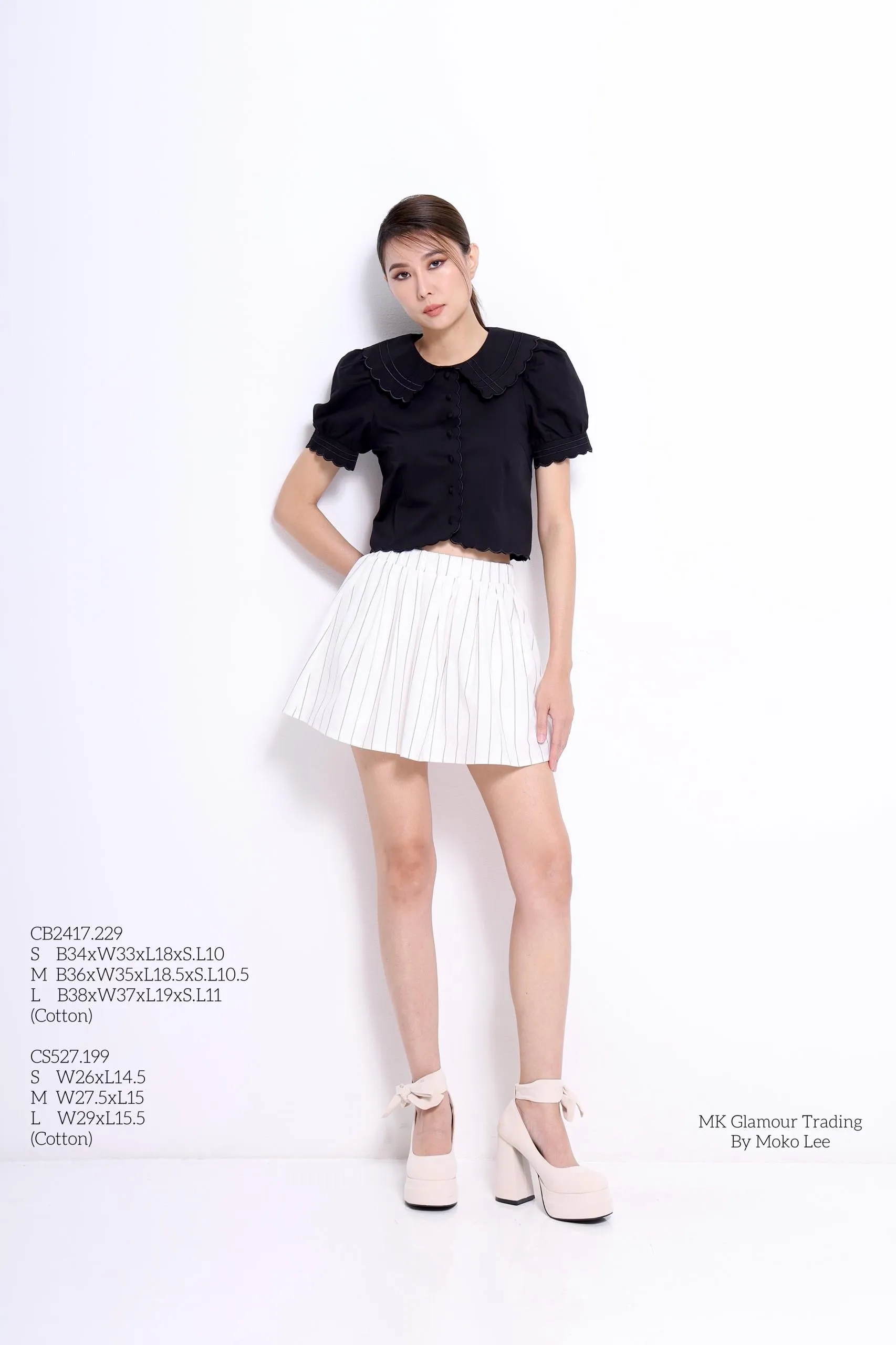 Polly Scallop Hem Blouse