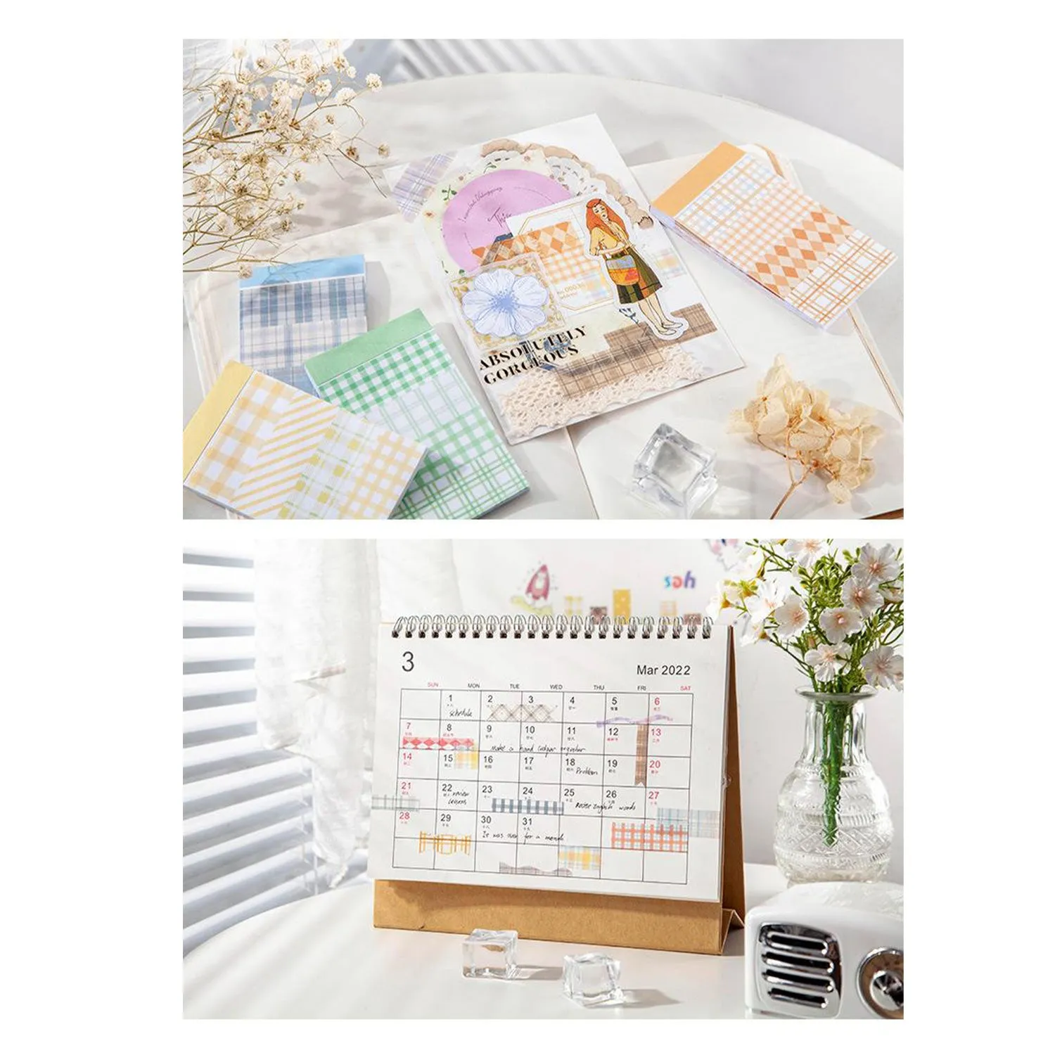Poppy Crafts Checkered Washi Sticker Booklet - Orange*