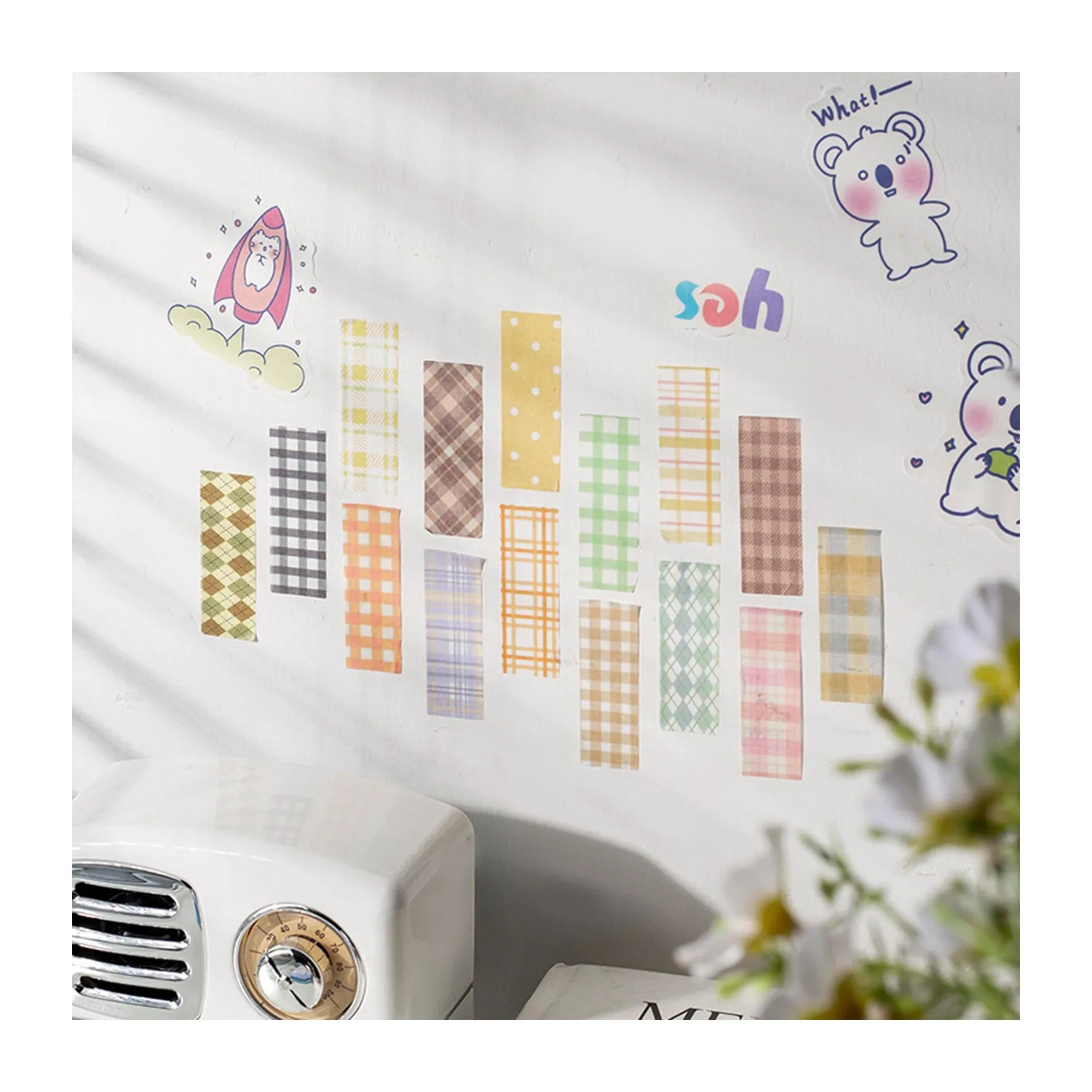 Poppy Crafts Checkered Washi Sticker Booklet - Orange*