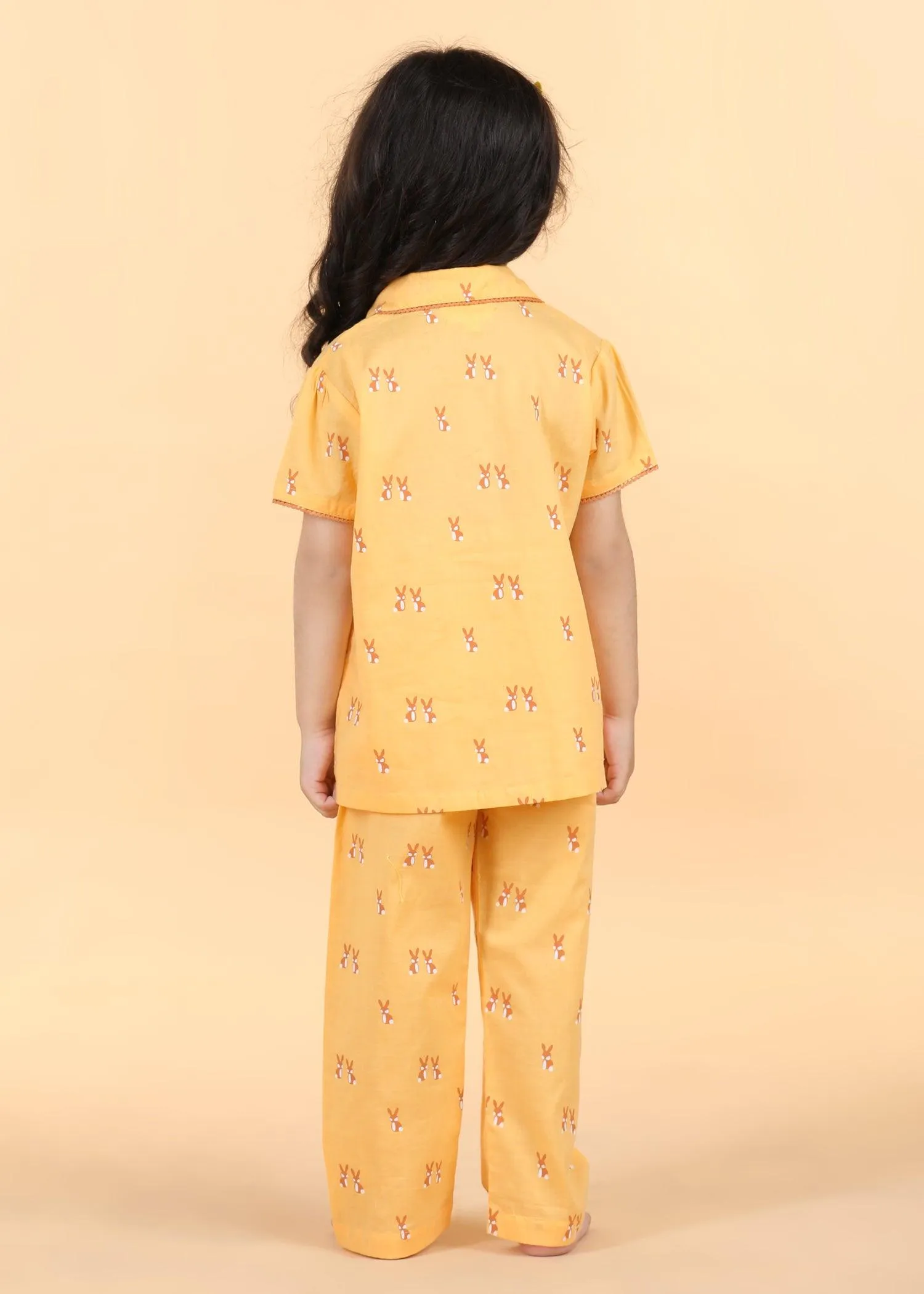 Rabbie Honey Half Sleeves Cotton Girl's Nightsuit (1-12 Yrs)