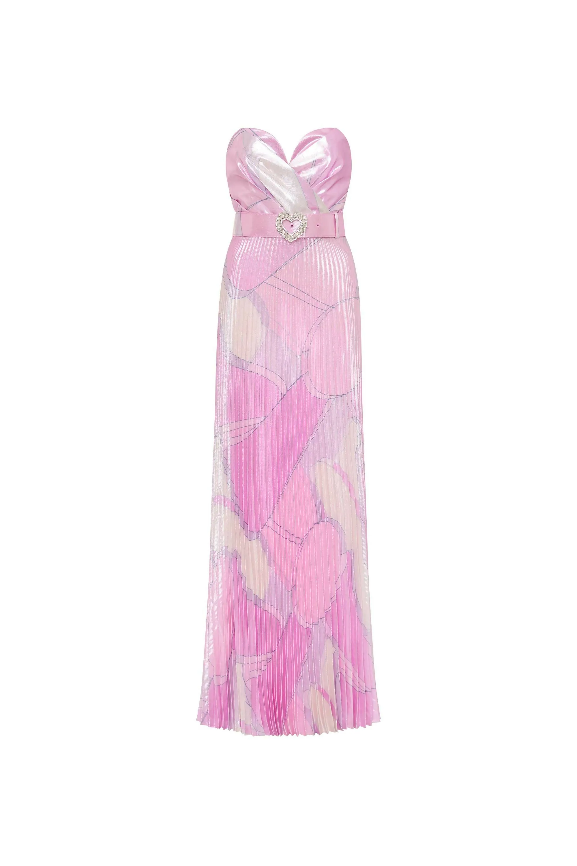 Rebecca Vallance The Samar Strapless Gown Pink Print Size 10