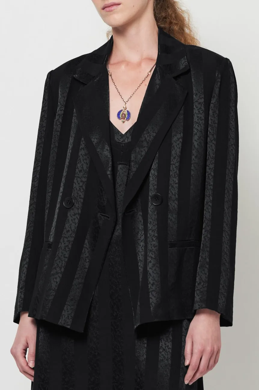 Satin Stripe Black Mahlia Blazer