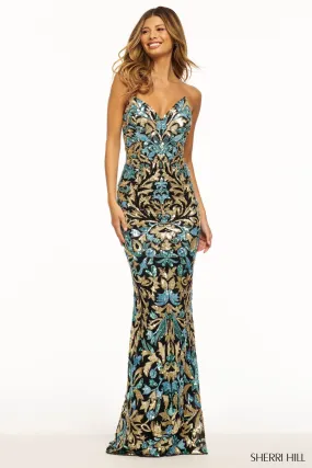 SHERRI HILL 56080: Strapless Beaded Dress with Sweetheart Neckline
