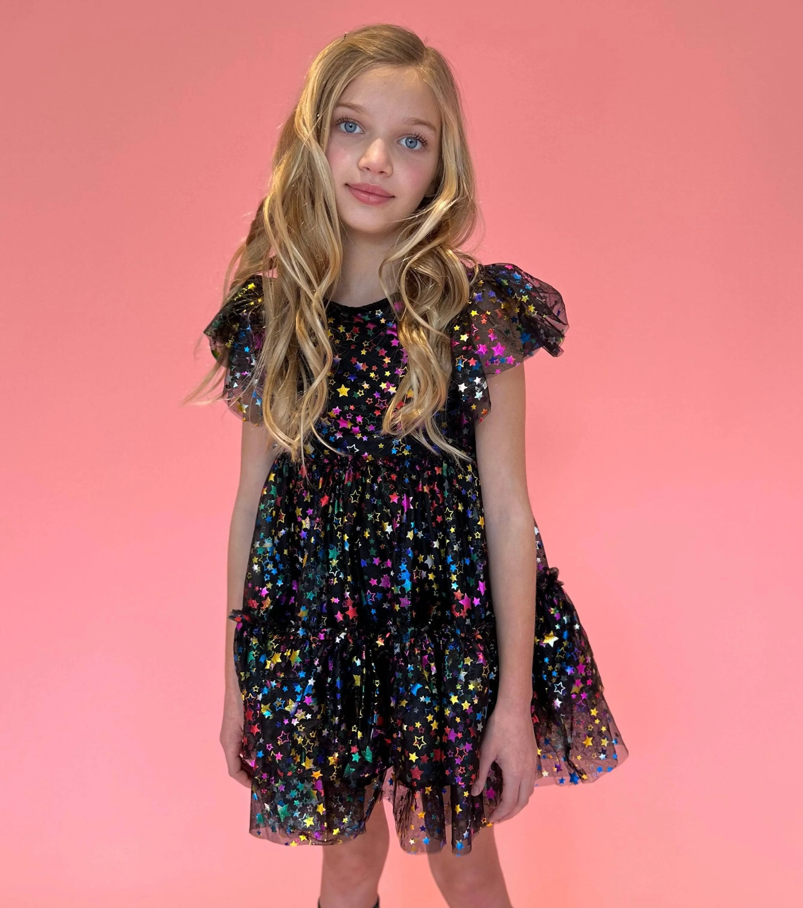 Shining Rainbow Star Tulle Dress
