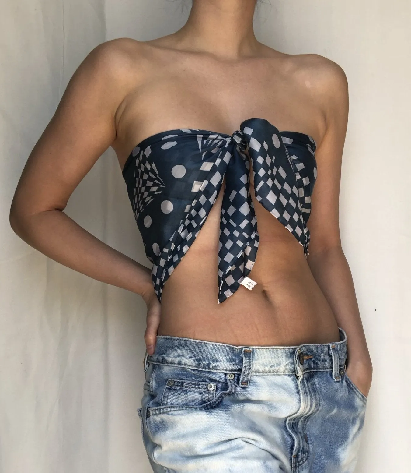 Silk Checkers and Dots Scarf