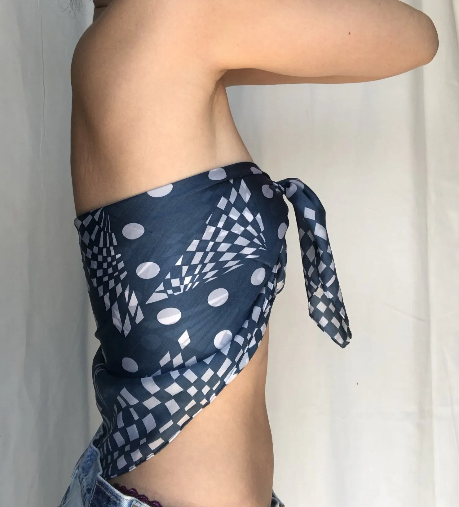 Silk Checkers and Dots Scarf