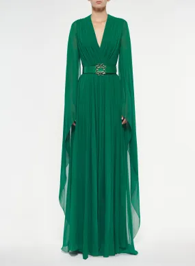 Silk Dress with XL Sleeves