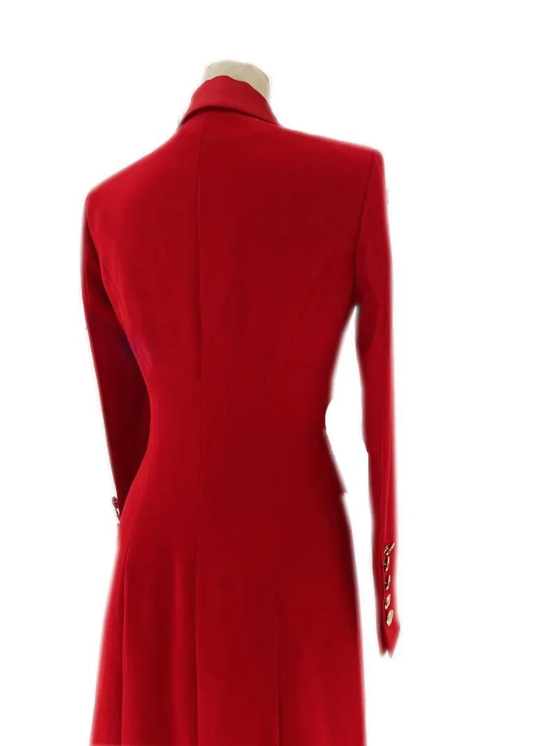 Sleek Women Blazer Dress with Pockets