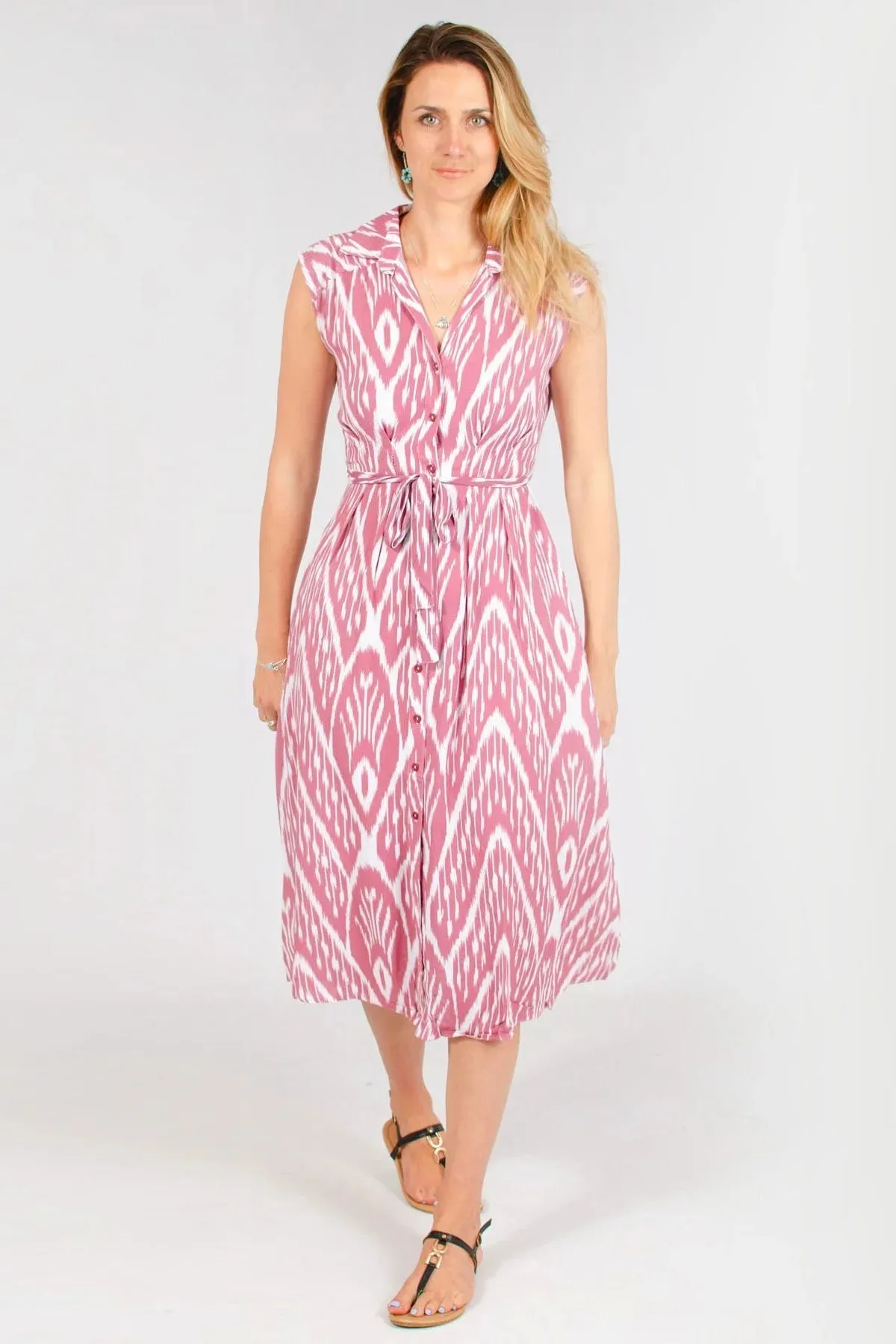 Sleeveless Button Down Dress