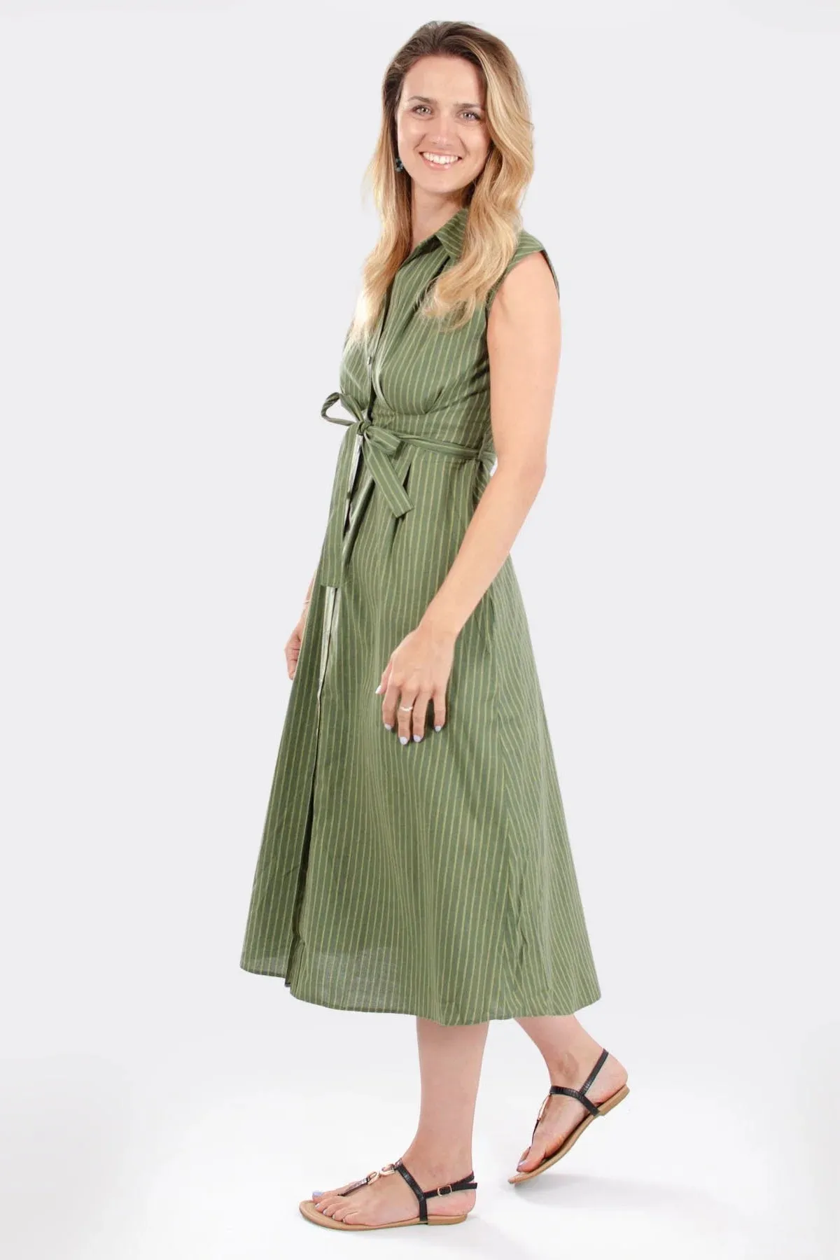 Sleeveless Button Down Dress