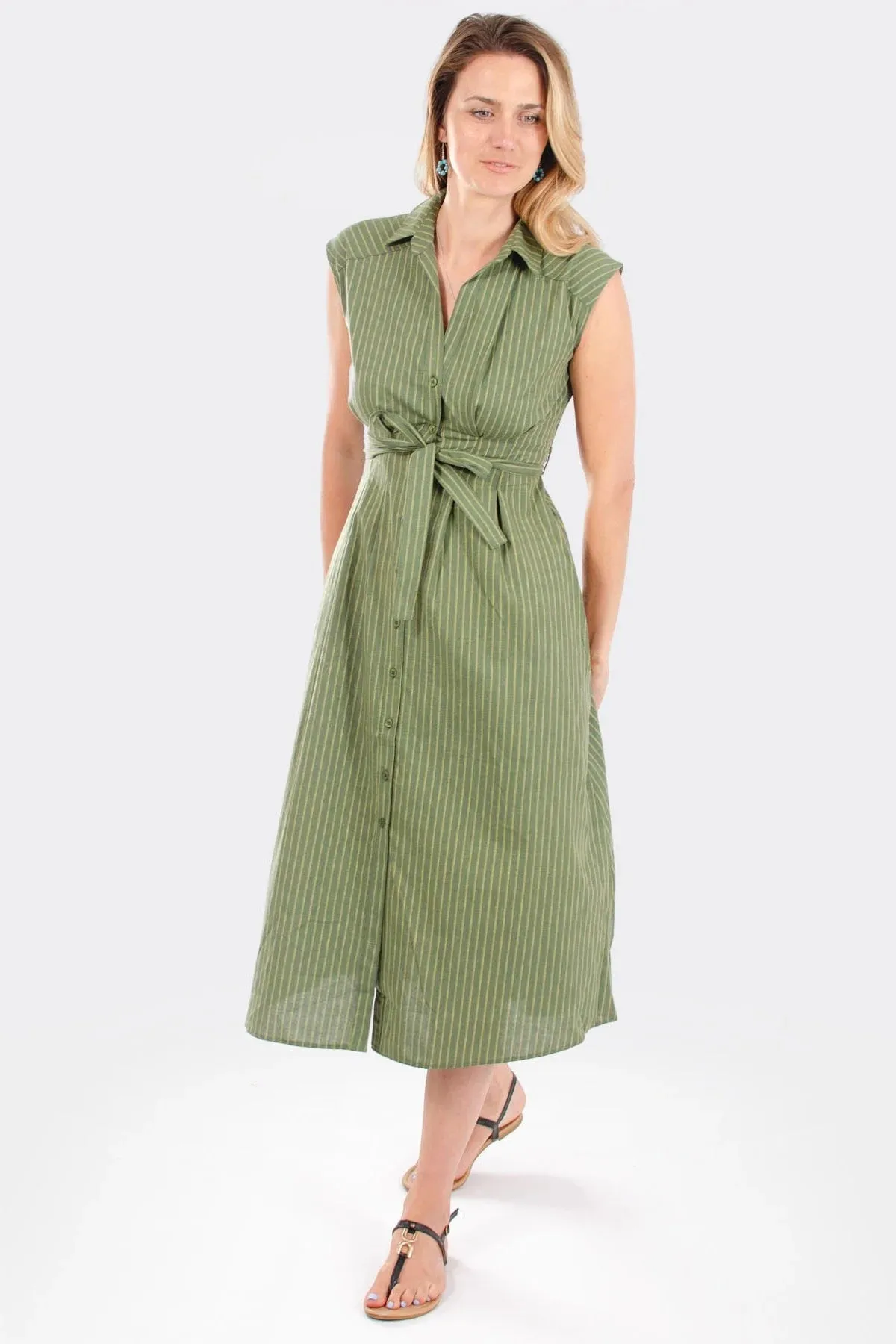 Sleeveless Button Down Dress