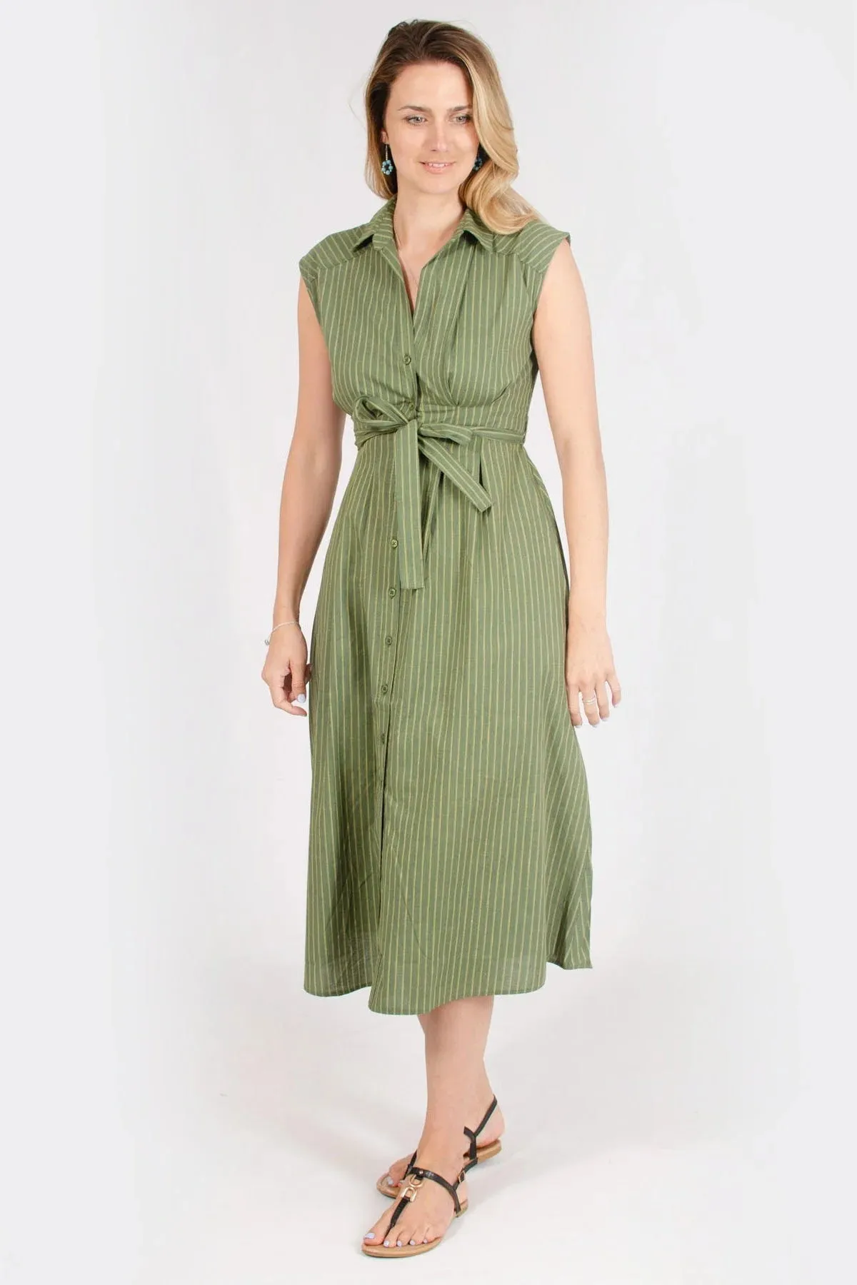 Sleeveless Button Down Dress