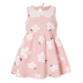 Summer Linen Cotton Girl's Dress - Sleeveless