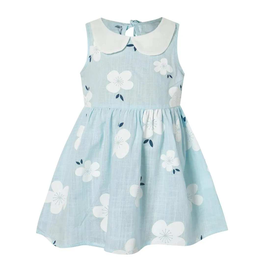 Summer Linen Cotton Girl's Dress - Sleeveless