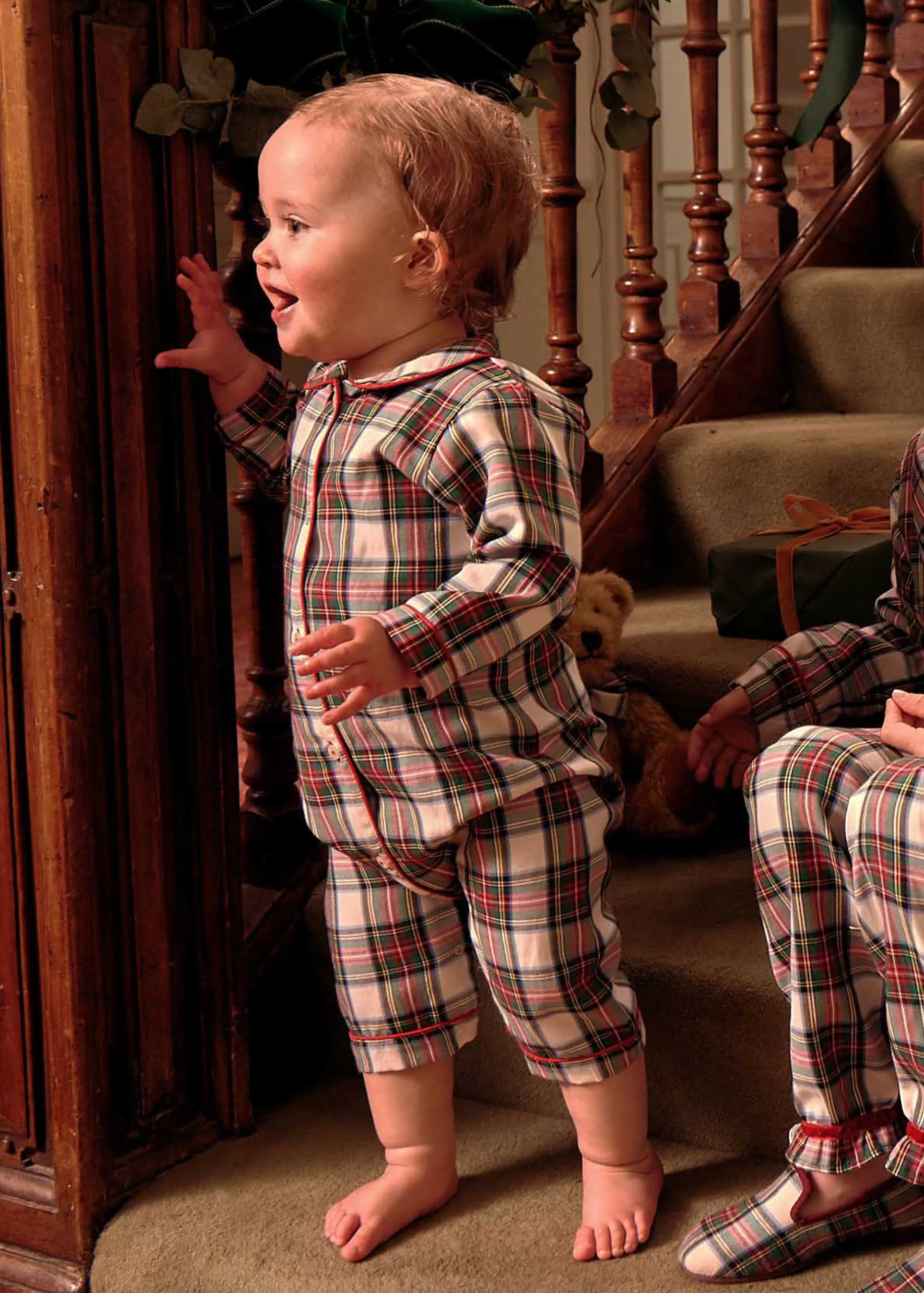 Sussex Tartan Peter Pan Collar Nightwear in Red (6mths-3yrs)