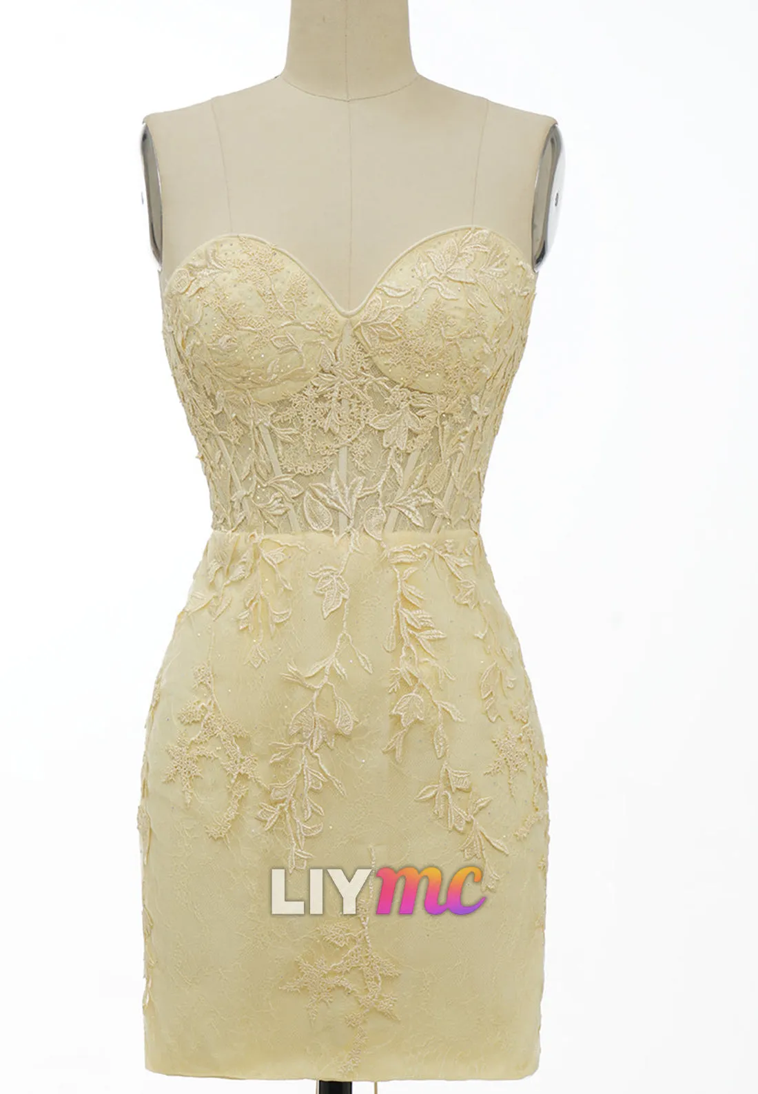 Sweetheart Sleeveless Appliques Sheath Short Homecoming Dress