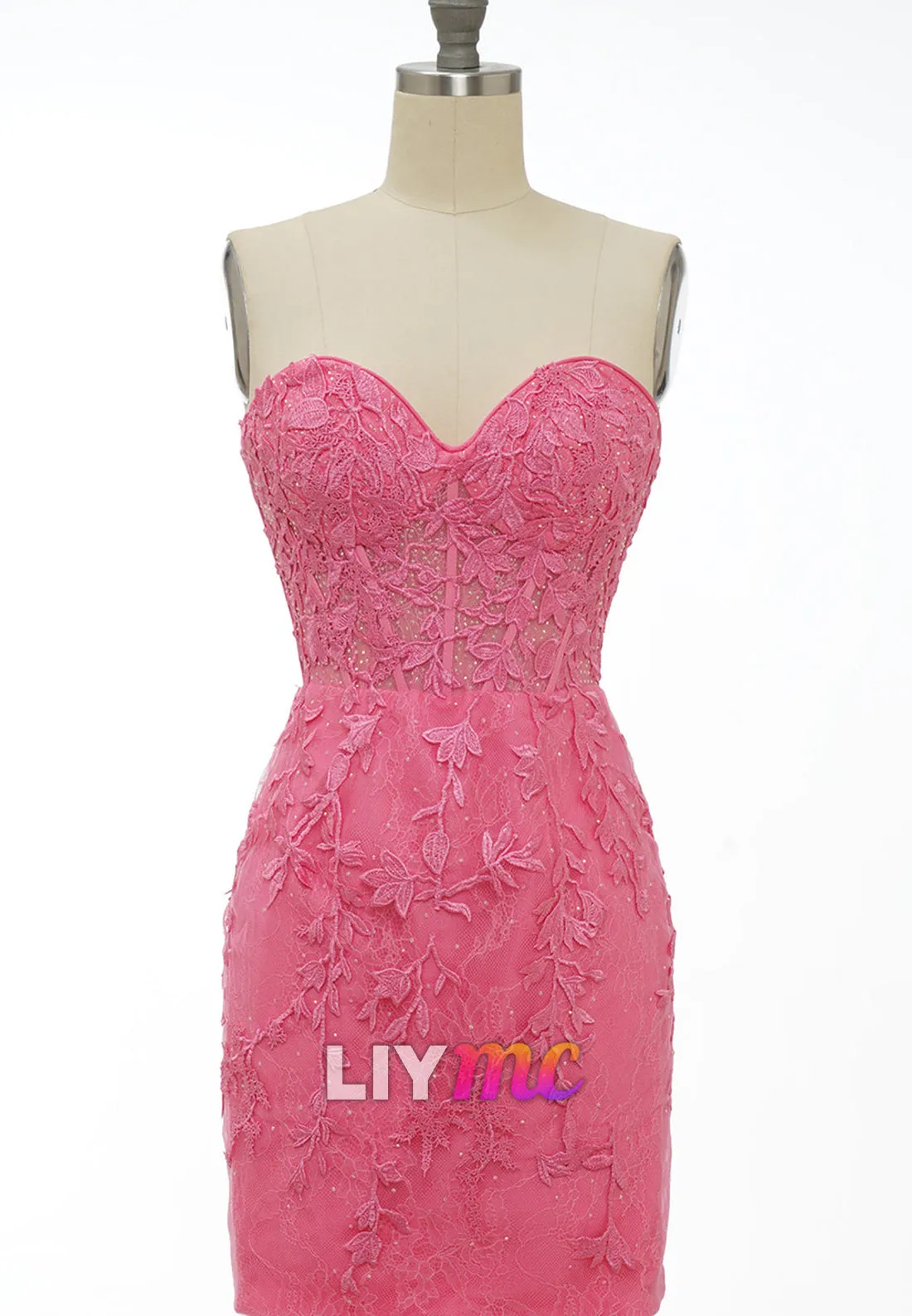 Sweetheart Sleeveless Appliques Sheath Short Homecoming Dress
