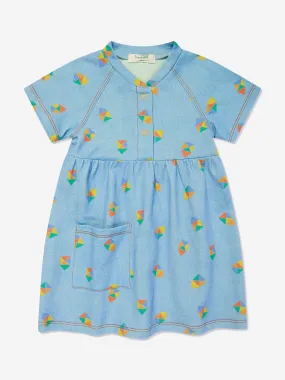 The Bonnie Mob Girls Mermaid Beach Denim Pocket Dress in Blue