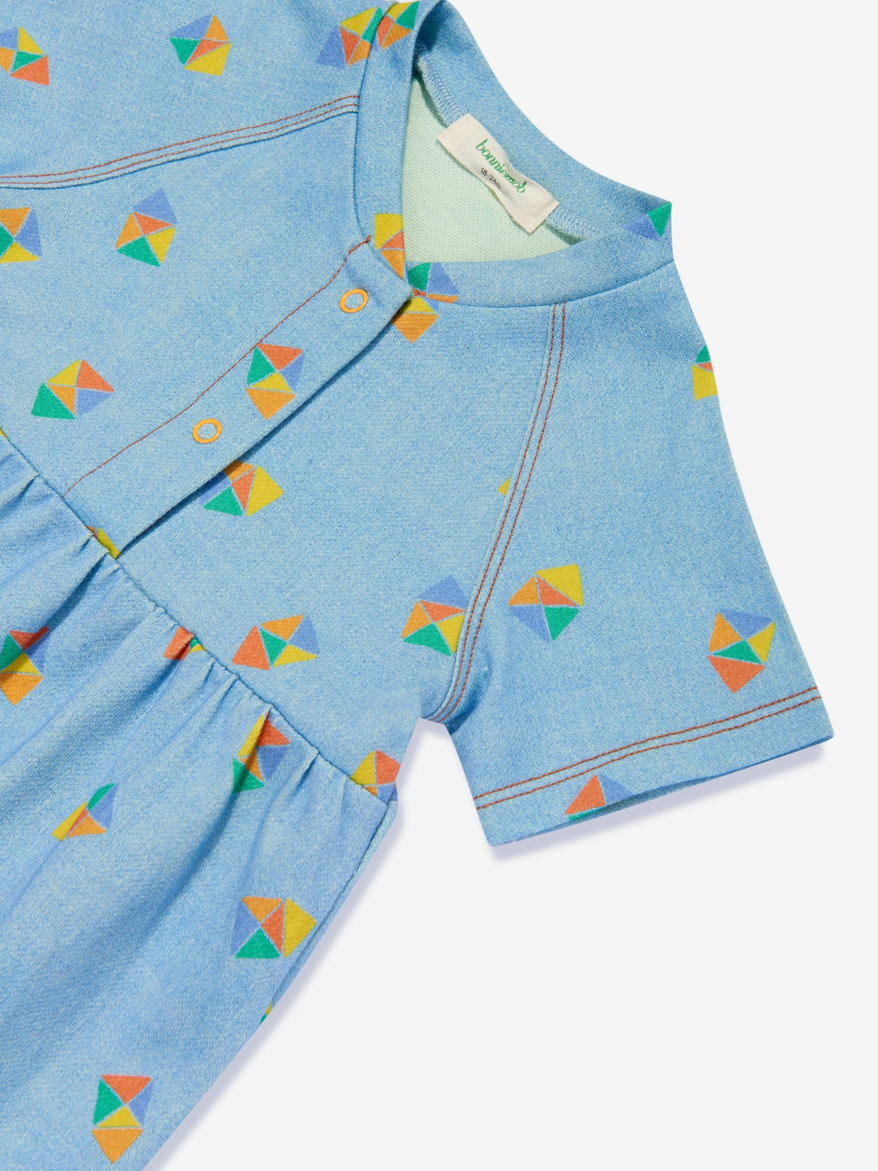 The Bonnie Mob Girls Mermaid Beach Denim Pocket Dress in Blue