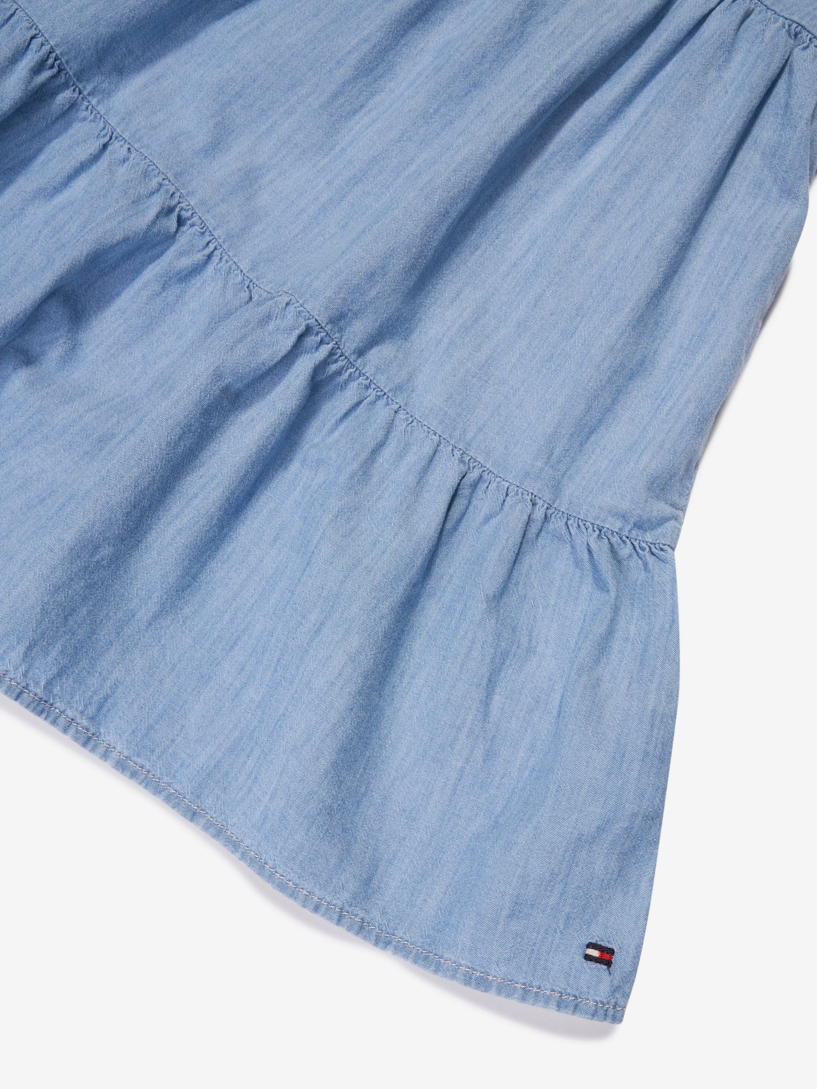 Tommy Hilfiger Girls Lyocell Strap Denim Dress in Blue