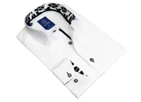 Trendy Avenue 21: Men's European Button Down Shirt | White | K09