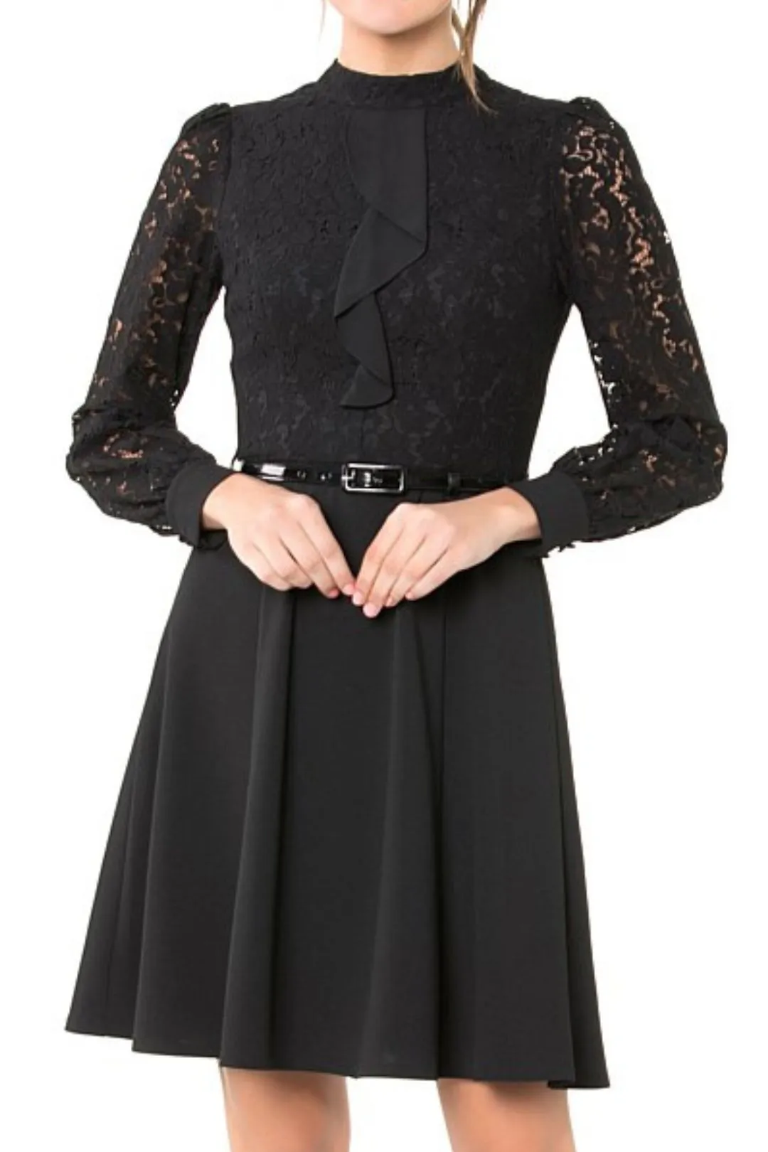 Trixibelle Fit and Flare Dress in Black