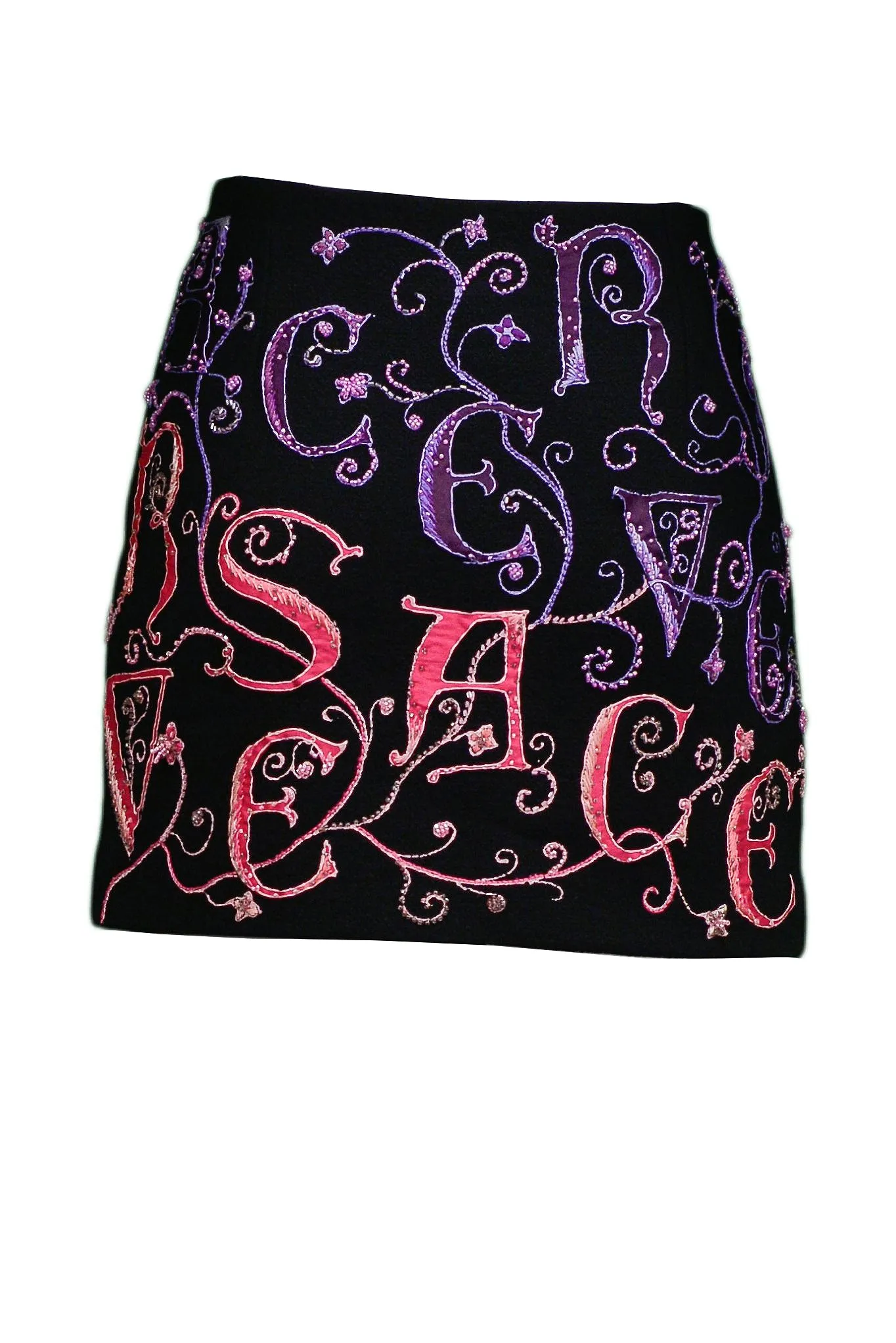 VERSACE ATELIER EMBROIDERED MINI SKIRT
