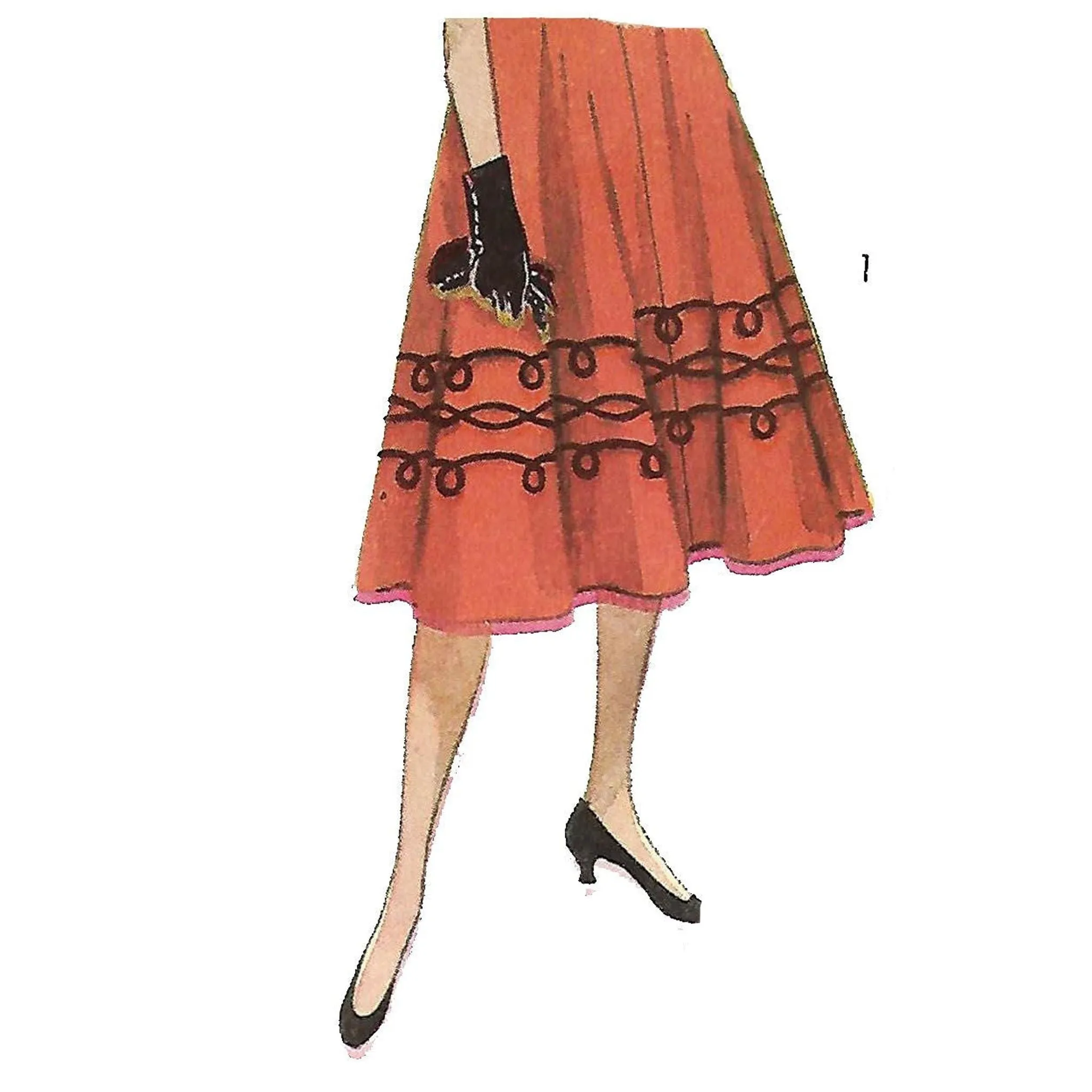 Vintage 1950s Pattern – Skirt & Over-skirt - Waist 26" (66.1cm)