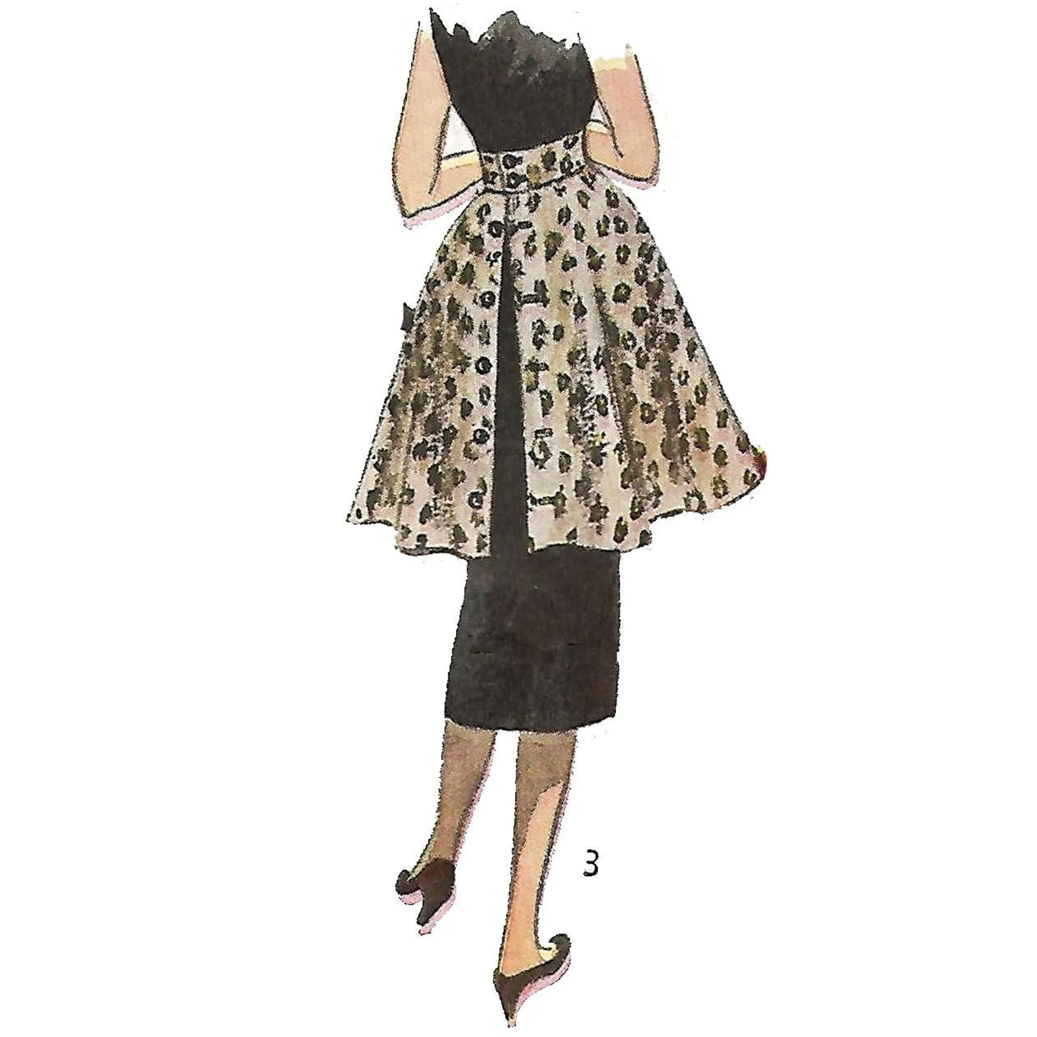 Vintage 1950s Pattern – Skirt & Over-skirt - Waist 26" (66.1cm)