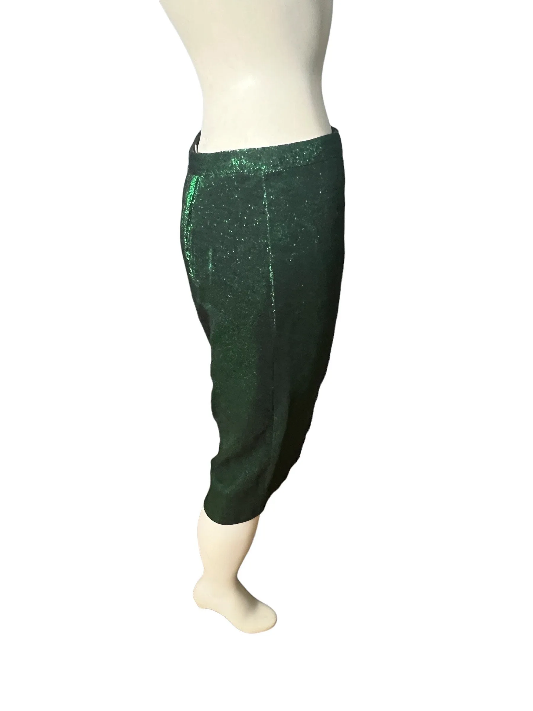 vintage green metallic skirt M L