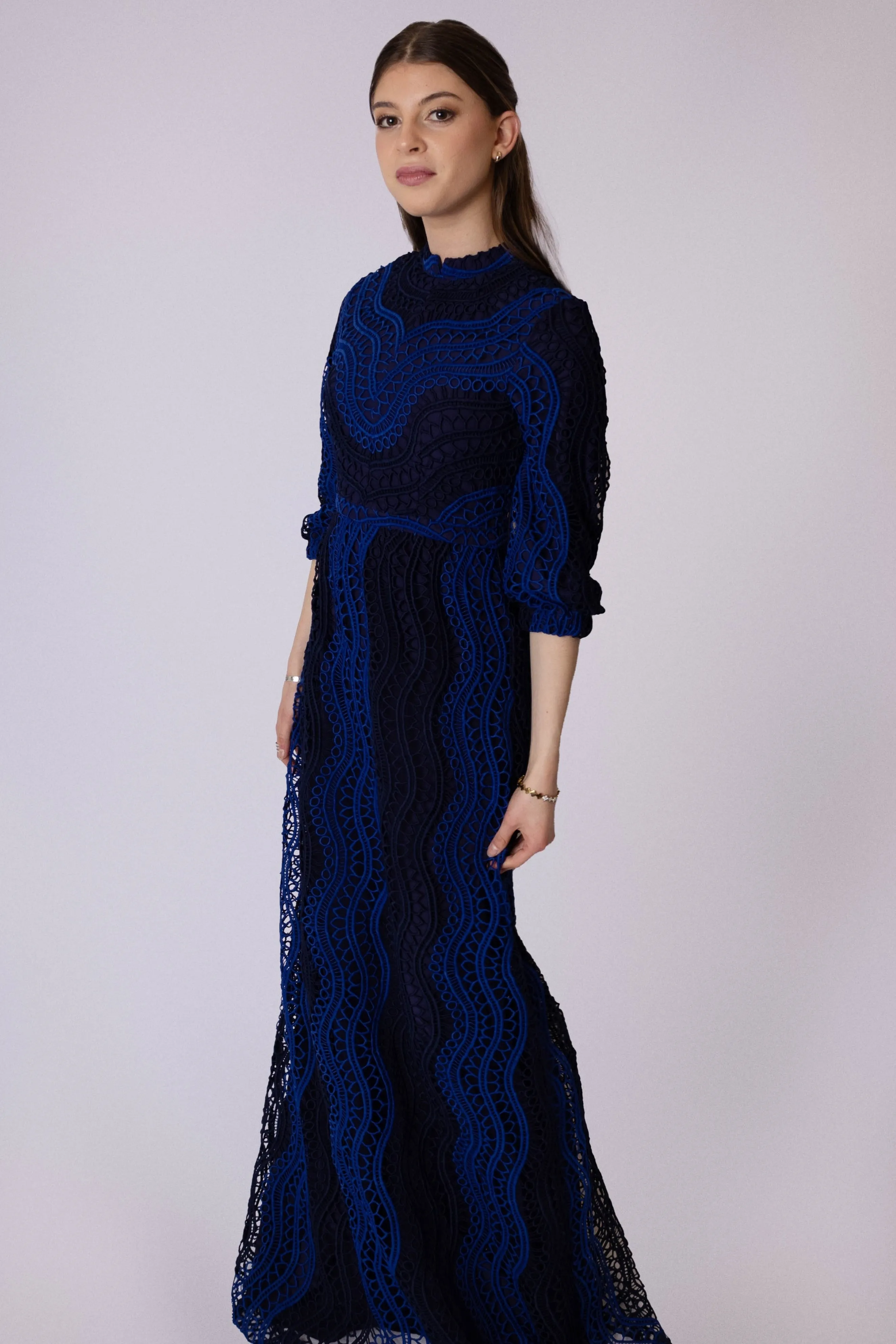 Wave Lace BiColor Gown