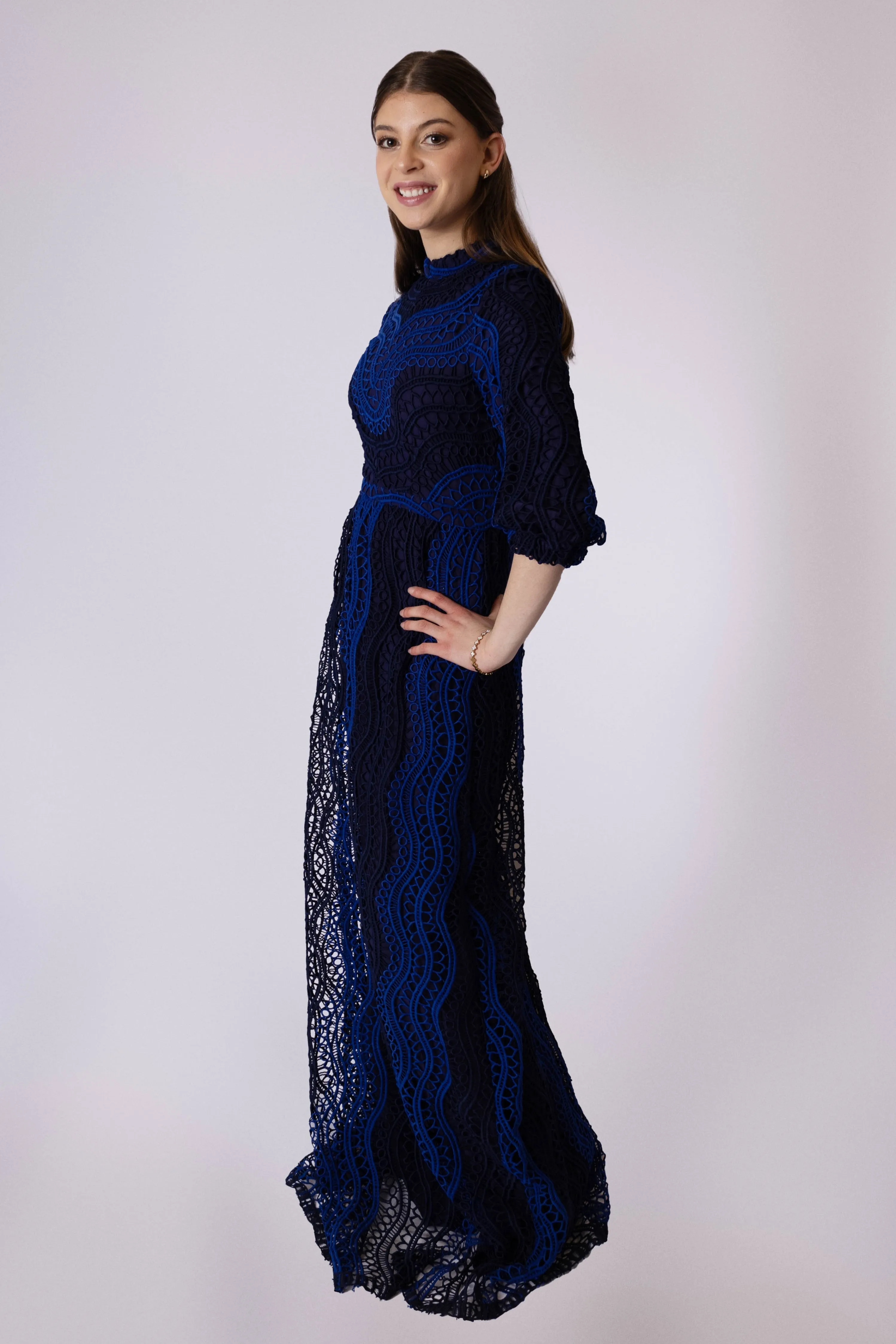 Wave Lace BiColor Gown