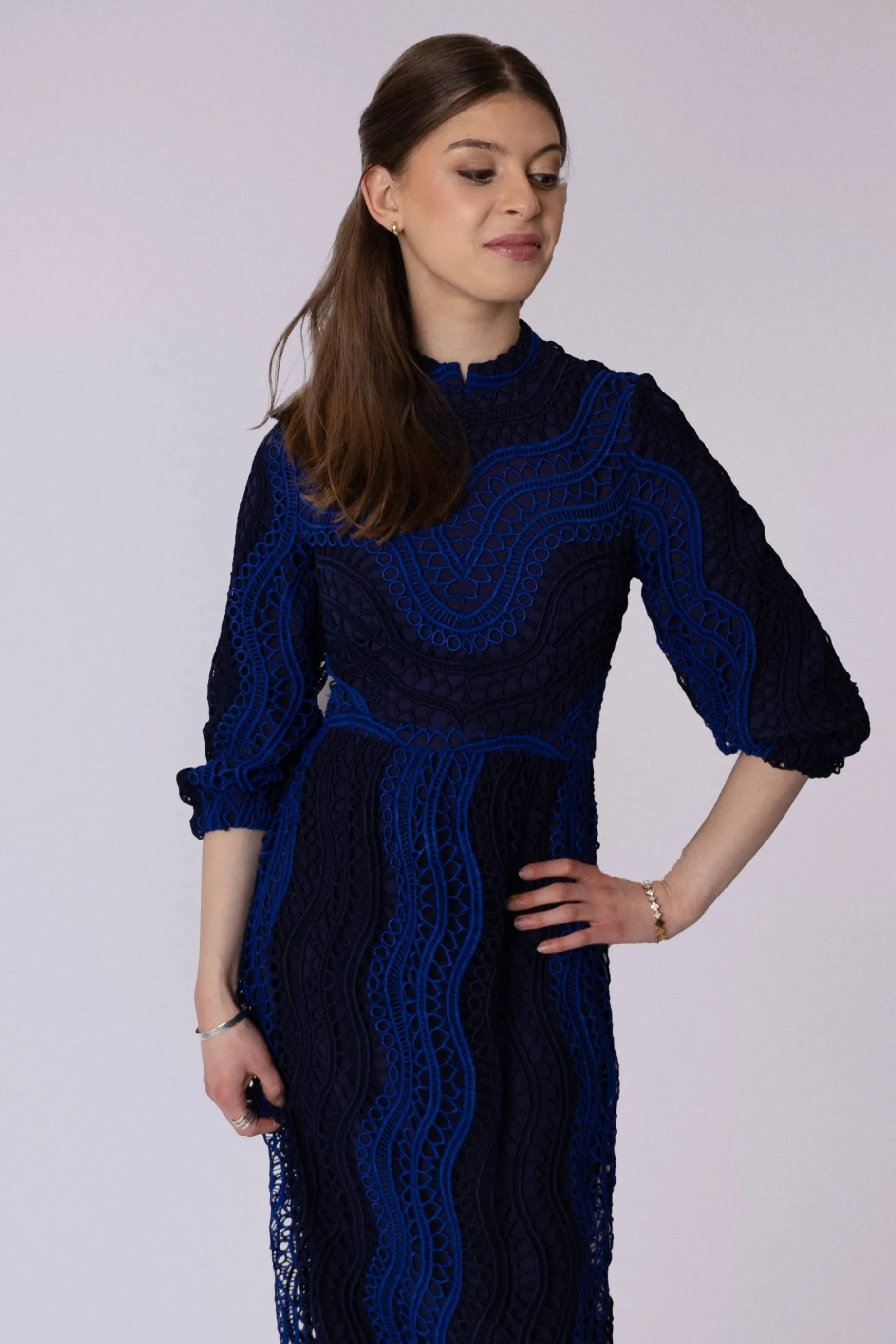 Wave Lace BiColor Gown